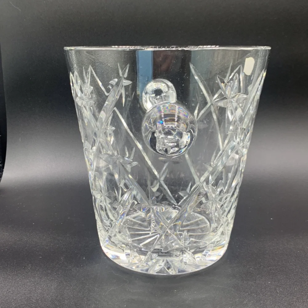 Vintage Polonia Cut Lead Crystal 24% PBo Made in Poland Ice Bucket